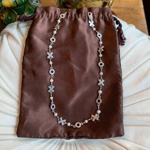 Sterling Silver XO & Pearl Necklace